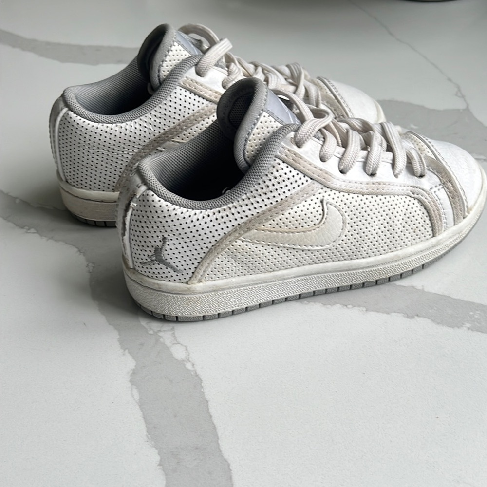 Jordan White Perforated Low-Top Sneakers
